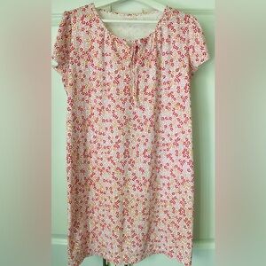 L.L. Bean Floral Nightgown - Red and Yellow
